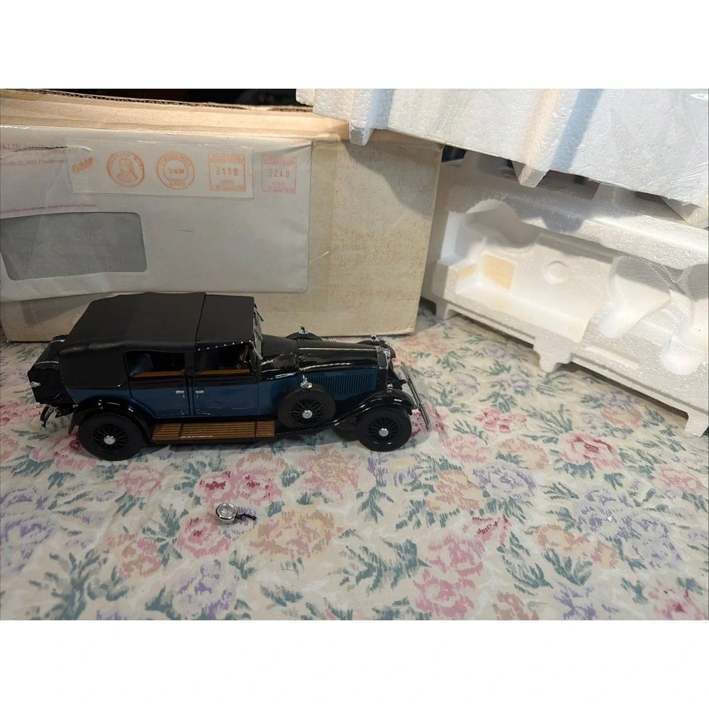 Franklin Mint 1929 Rolls-Royce Phantom 1:24 Diecast Blue/bla With Mailer Box